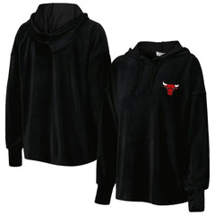 Chicago Bulls Touch Women's End Line Velour Pullover Hoodie Black - NBA