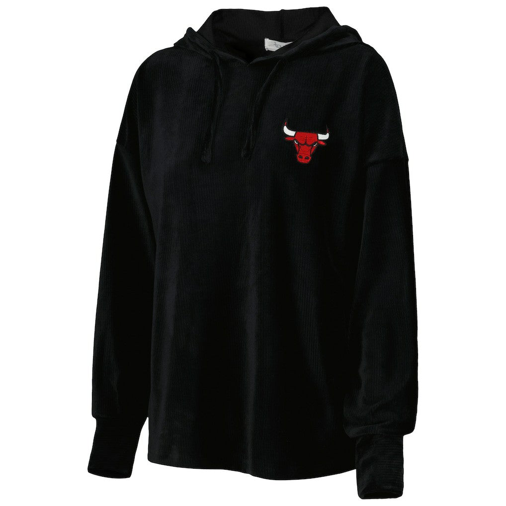Chicago Bulls Touch Women's End Line Velour Pullover Hoodie Black - NBA