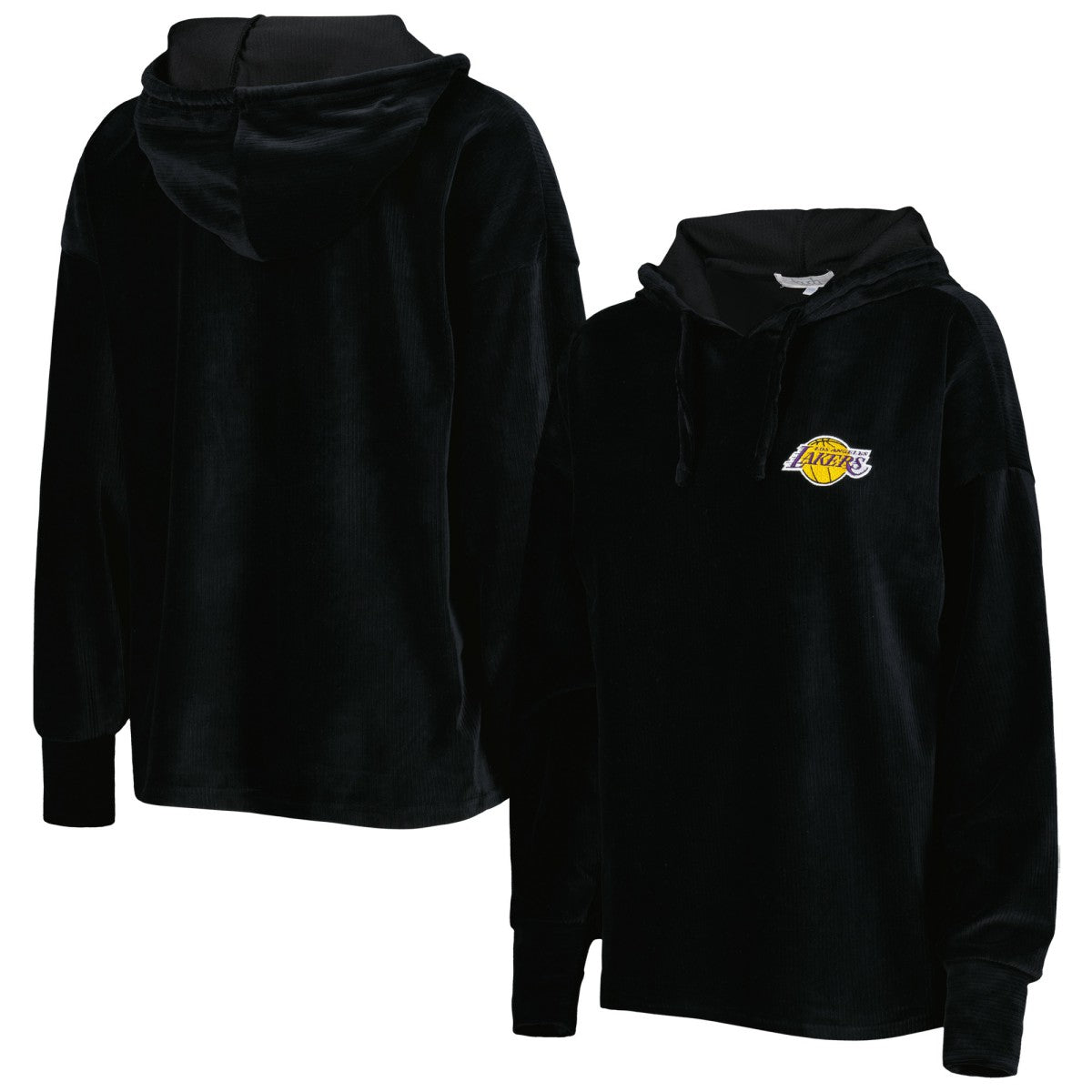 Los Angeles Lakers Touch Women's End Line Velour Pullover Hoodie Black - NBA