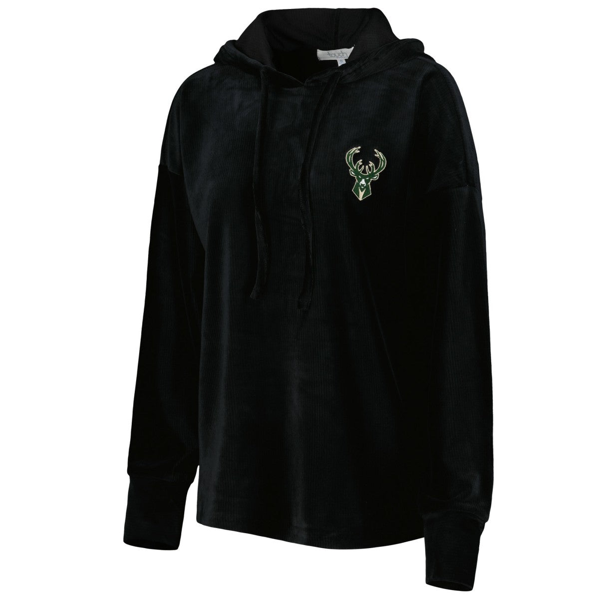 Milwaukee Bucks Touch Women's End Line Velour Pullover Hoodie Black - NBA