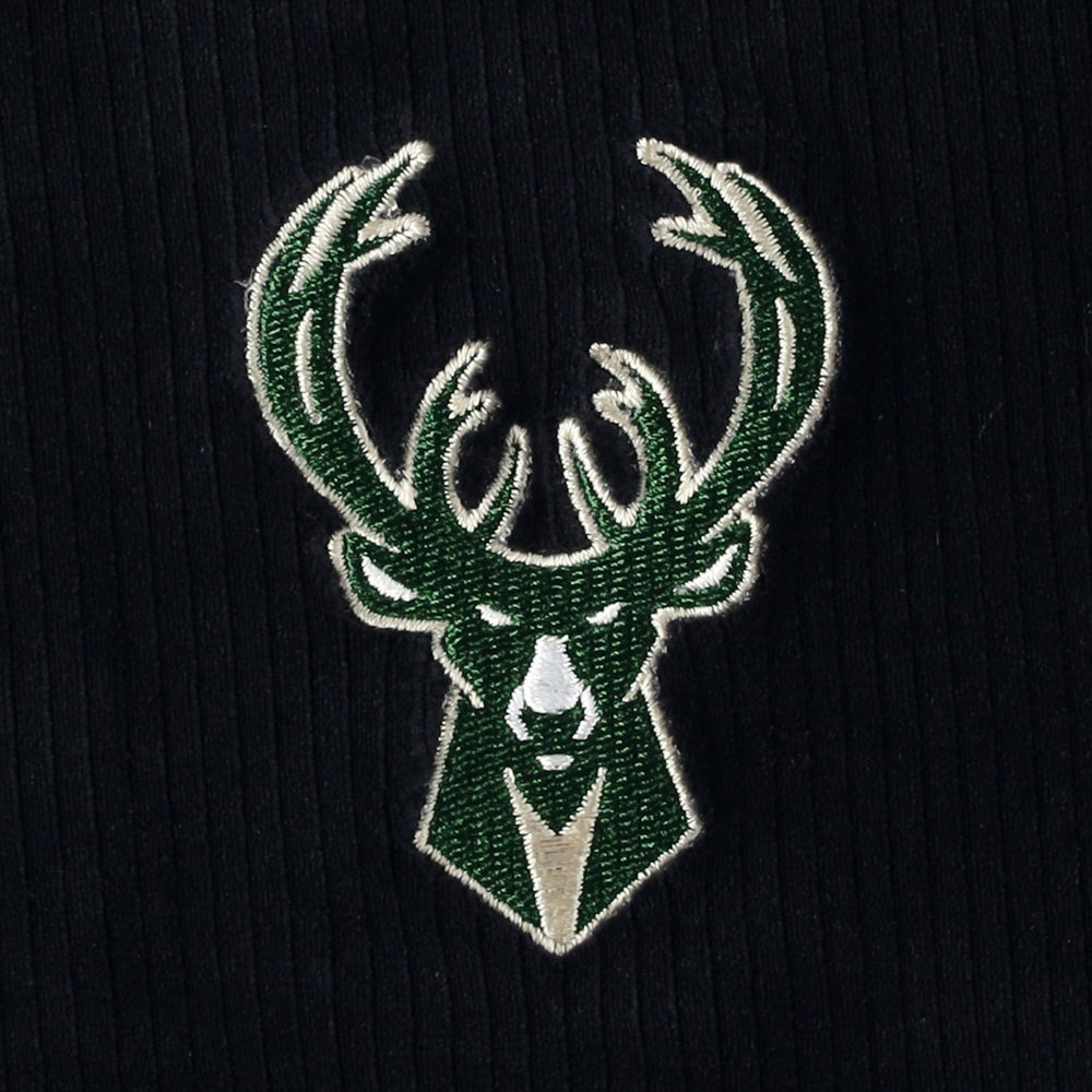 Milwaukee Bucks Touch Women's End Line Velour Pullover Hoodie Black - NBA