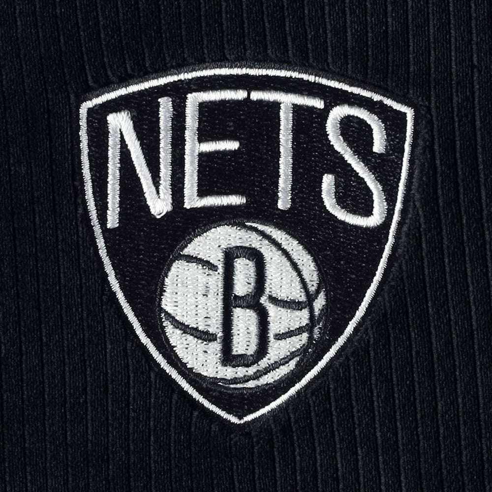 Brooklyn Nets Touch Women's End Line Velour Pullover Hoodie Black - NBA