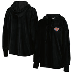 New York Knicks Touch Women's End Line Velour Pullover Hoodie Black - NBA
