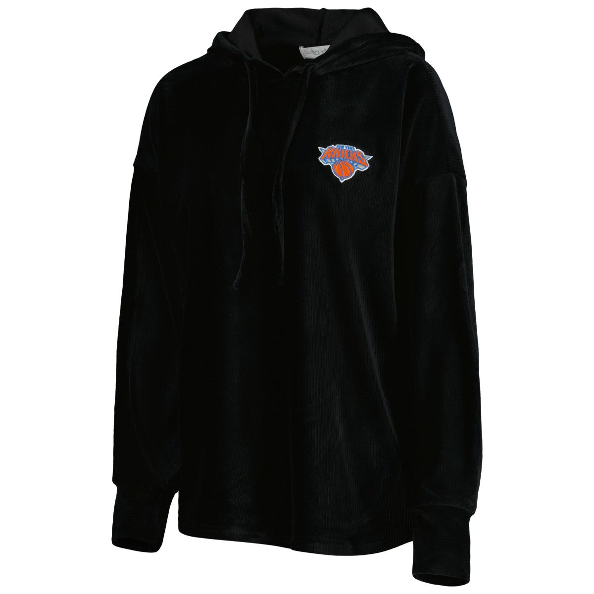 New York Knicks Touch Women's End Line Velour Pullover Hoodie Black - NBA