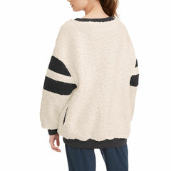 Los Angeles Lakers Tommy Jeans Women's Mindy Sherpa Pullover Sweatshirt Oatmeal/Black - NBA