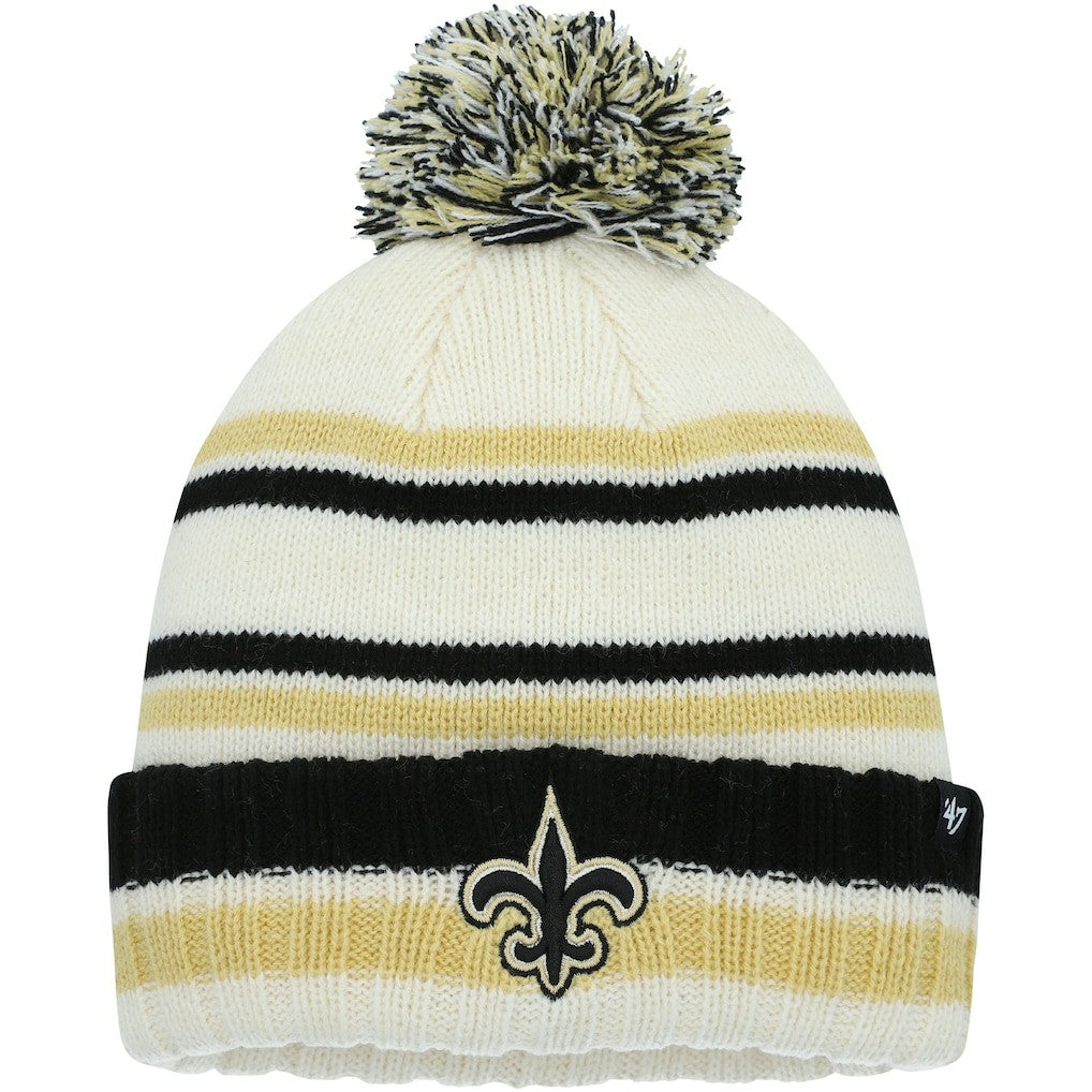 New Orleans Saints '47 Youth Driftway Cuffed Knit with Pom Cream | 47 brand