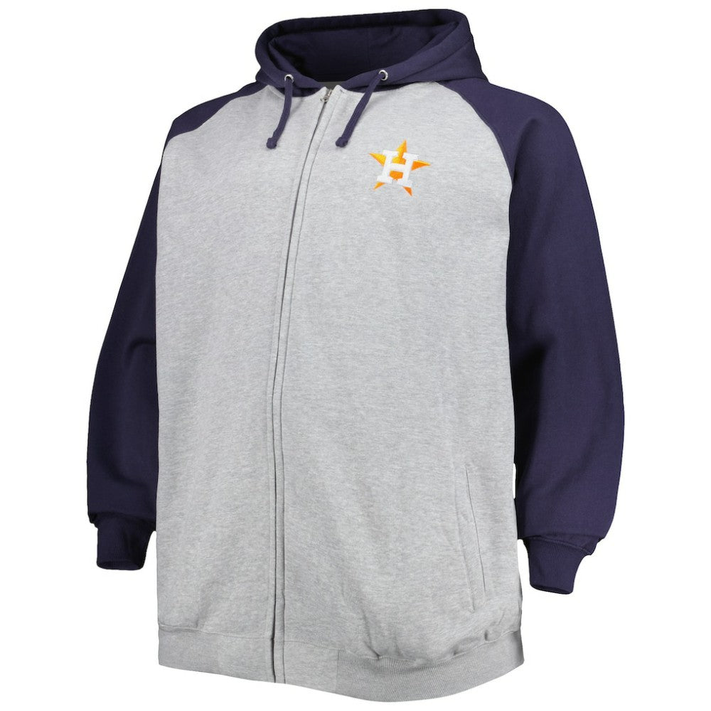 Houston Astros Big & Tall Raglan Full-Zip Hoodie - MLB