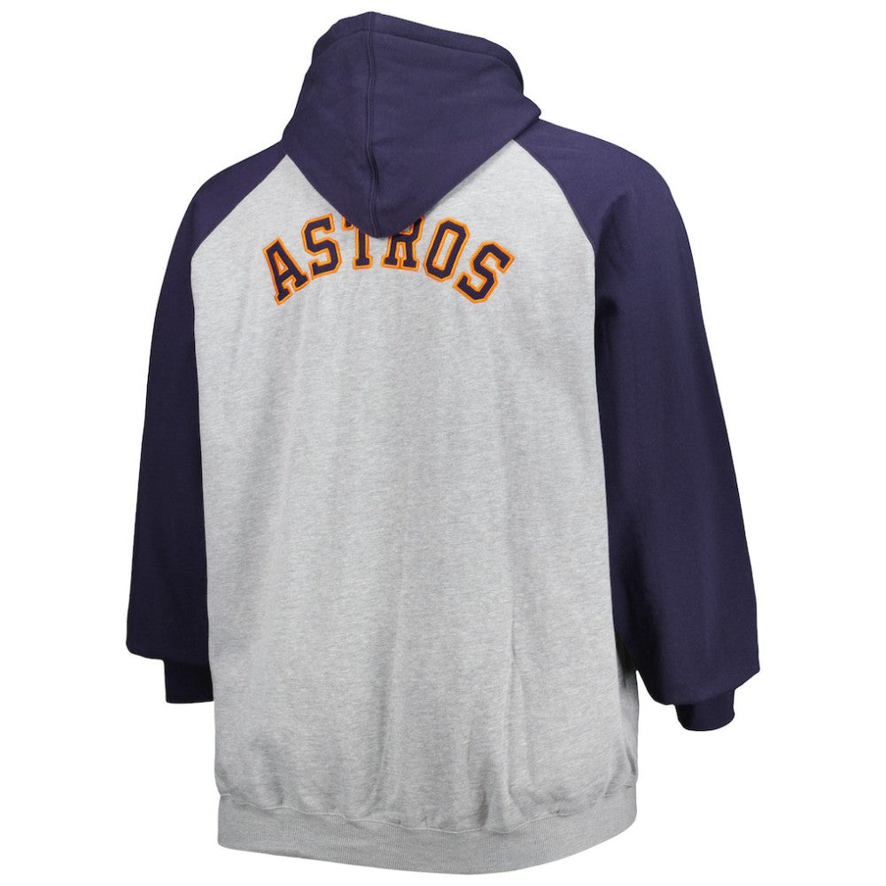 Houston Astros Big & Tall Raglan Full-Zip Hoodie - MLB