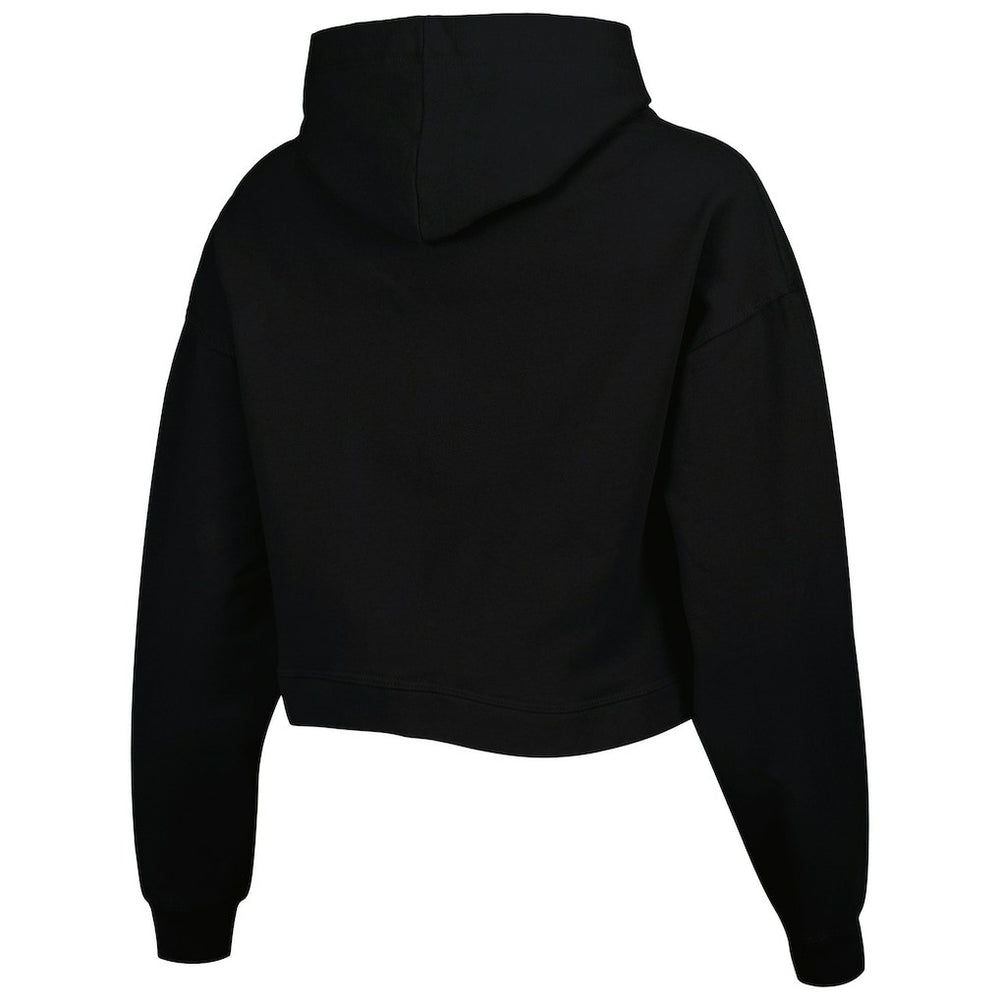Philadelphia 76ers Lusso Women's Layla World Tour Cropped Pullover Hoodie Black - NBA