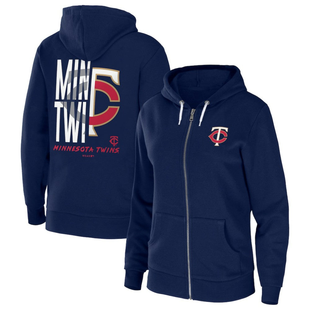 Minnesota Twins WEAR by Erin Andrews Women's Sponge Fleece Full-Zip Hoodie - MLB