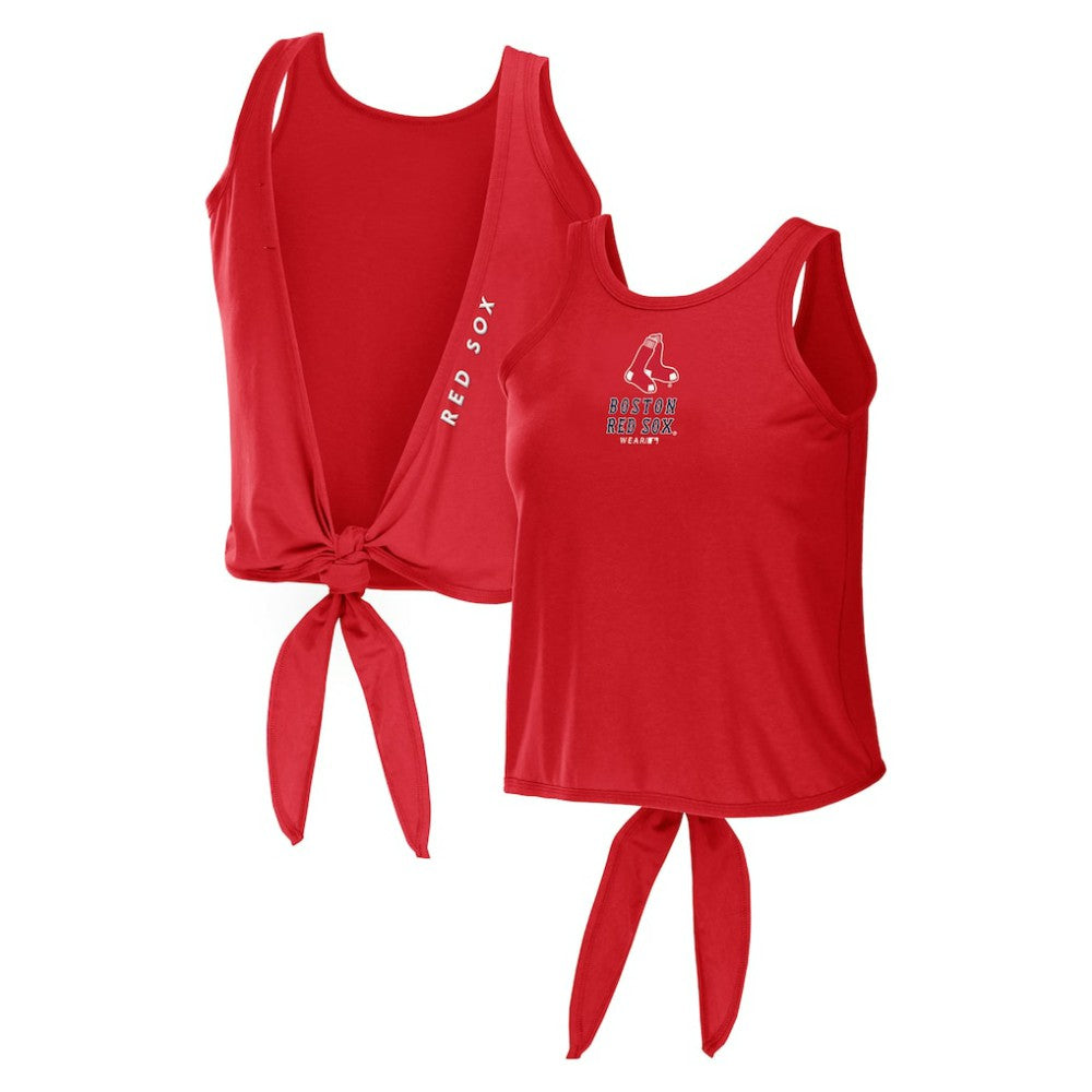 Boston Red Sox WEAR by Erin Andrews Women's Open Back Twist Tie Tank Top - MLB