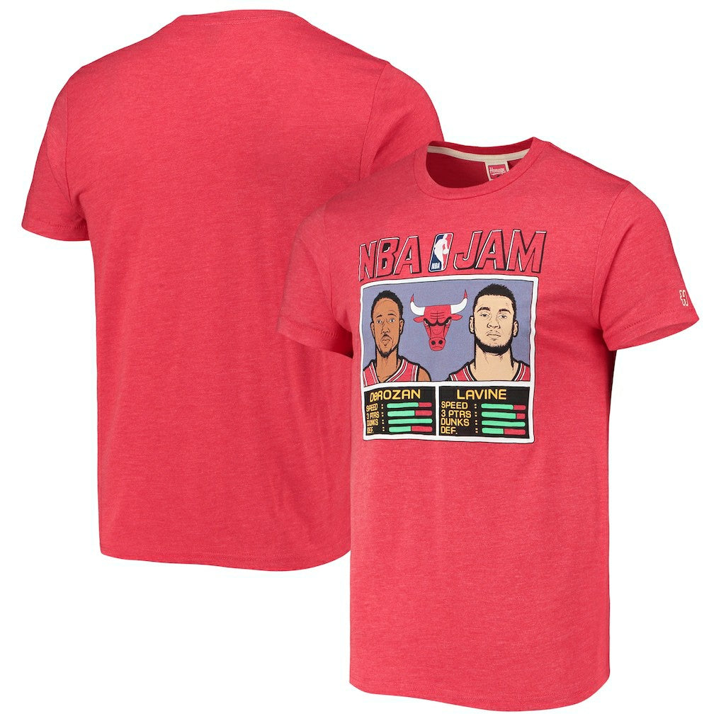 DeMar DeRozan/Zach LaVine Chicago Bulls Homage NBA Jam Tri-Blend T-Shirt Heathered Red - NBA