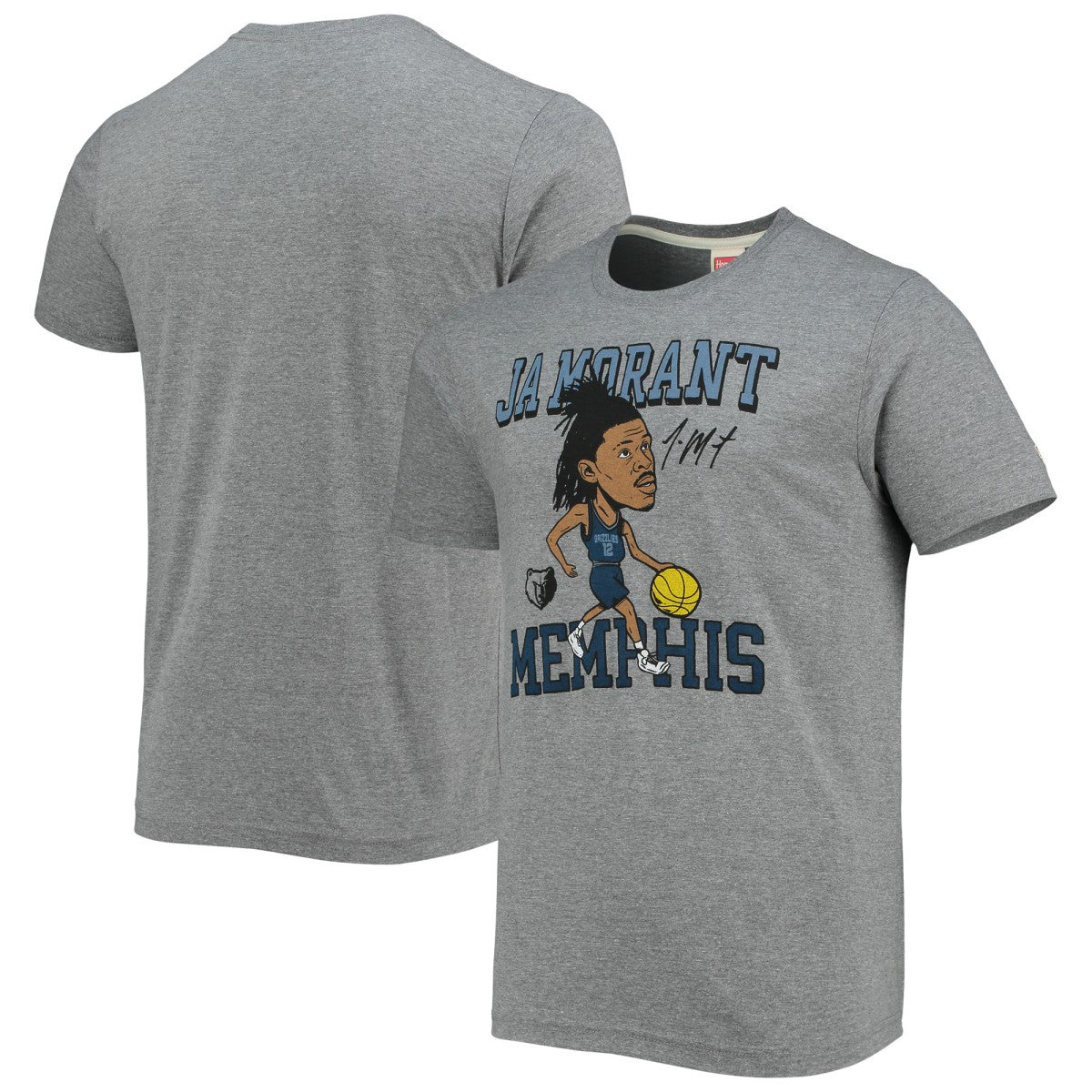 Ja Morant Memphis Grizzlies Homage Caricature Tri-Blend T-Shirt Heathered Gray - NBA
