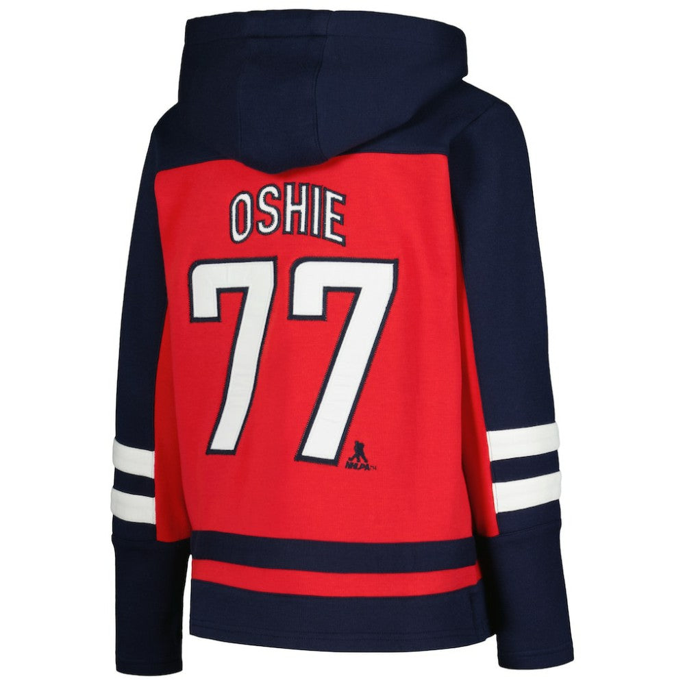 TJ Oshie Washington Capitals Youth Ageless Must-Have V-Neck Name & Number Pullover Hoodie - Red - NHL