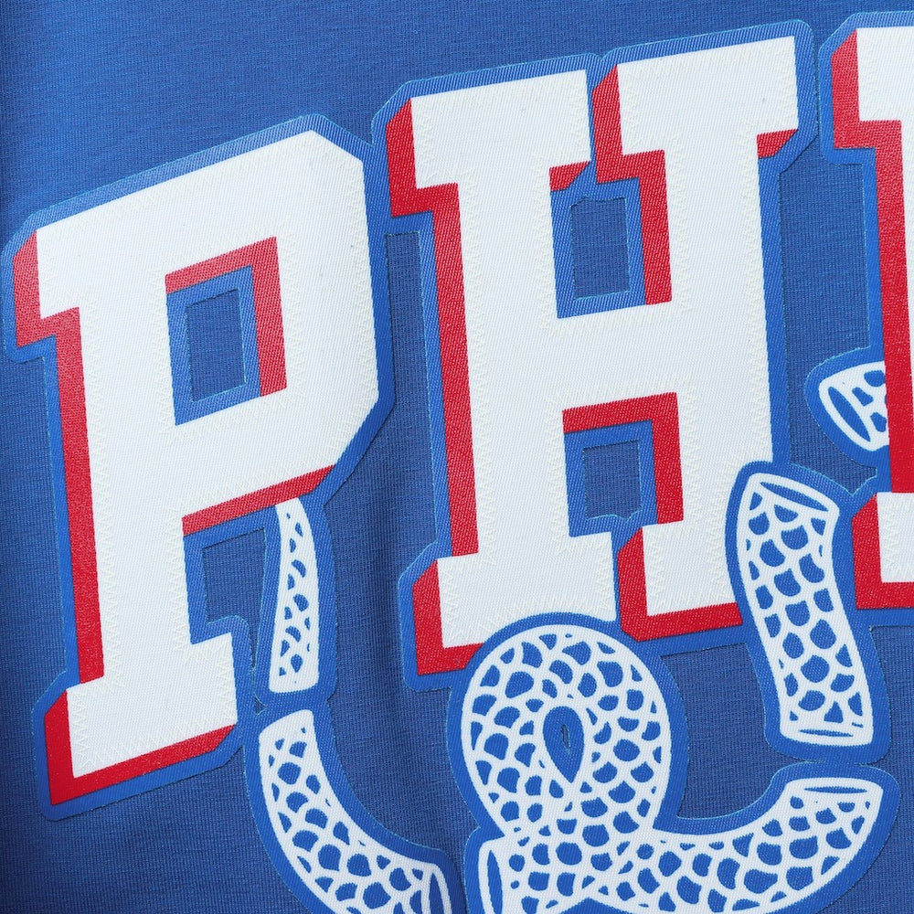 Philadelphia 76ers Pro Standard Men's Mesh Capsule Taping T-Shirt Royal/Red - NBA