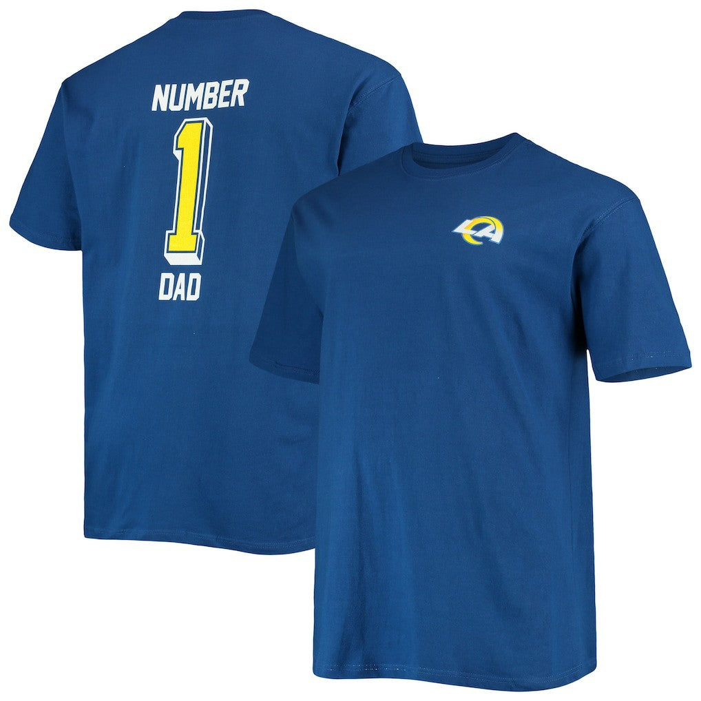 Los Angeles Rams Big & Tall #1 Dad 2-Hit T-Shirt Royal | Fanatics