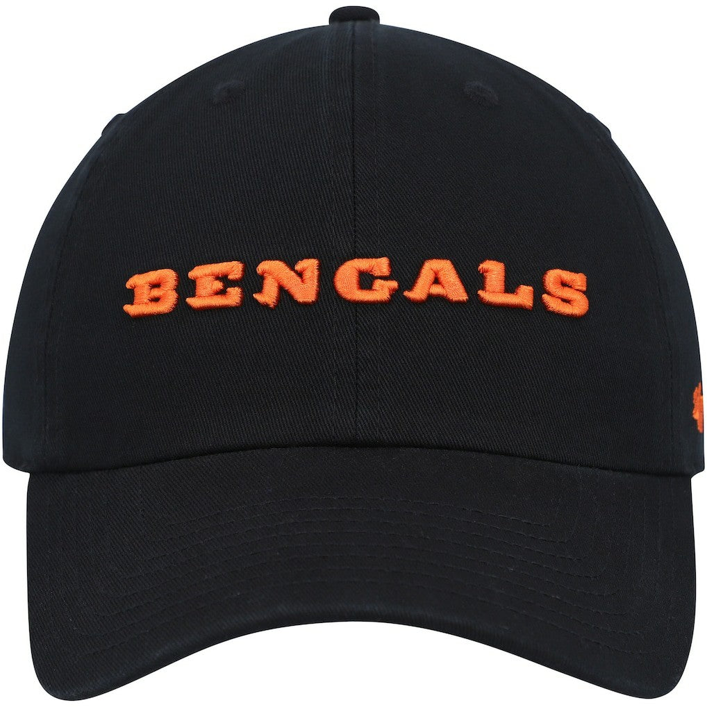Cincinnati Bengals '47 Clean Up Script Adjustable Hat Black | 47 brand