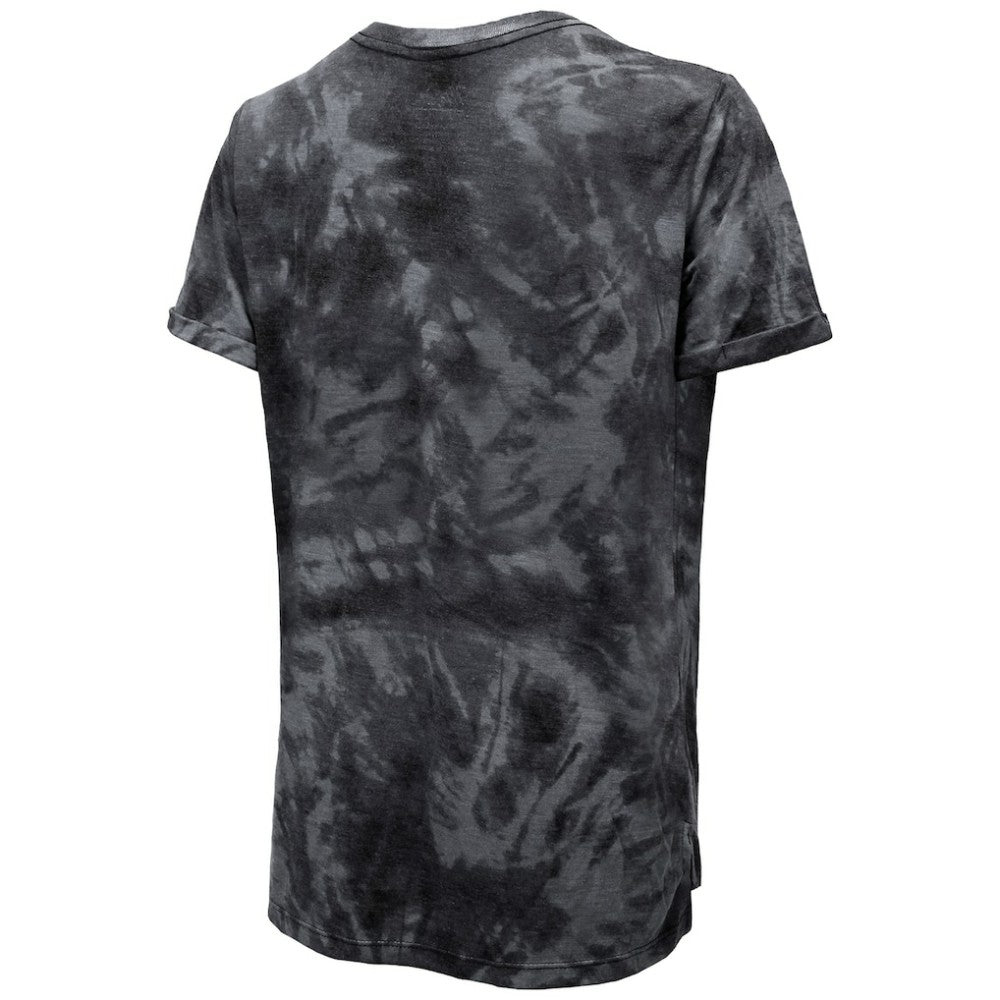 Chicago Blackhawks Majestic Threads Women's Boyfriend Tie-Dye Tri-Blend T-Shirt - Black - NHL