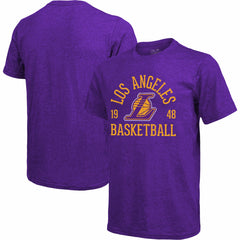Los Angeles Lakers Majestic Threads Ball Hog Logo Tri-Blend T-Shirt Heathered Purple - NBA