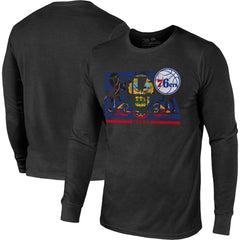 Philadelphia 76ers Majestic Threads City and State Tri-Blend Long Sleeve T-Shirt Black - NBA