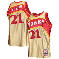 Dominique Wilkins Atlanta Hawks 75th Anniversary 1986/87 Hardwood Classics Swingman Jersey Gold - NBA
