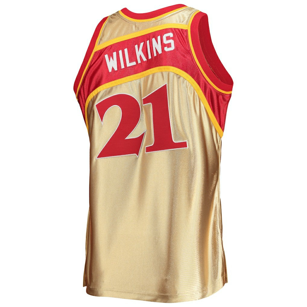 Dominique Wilkins Atlanta Hawks 75th Anniversary 1986/87 Hardwood Classics Swingman Jersey Gold - NBA