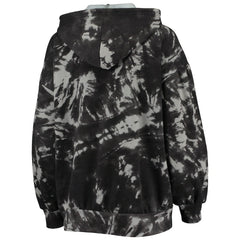 Philadelphia 76ers Majestic Threads Women's Burble Tie-Dye Tri-Blend Pullover Hoodie Black - NBA