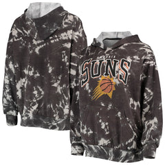 Phoenix Suns Majestic Threads Women's Burble Tie-Dye Tri-Blend Pullover Hoodie Black - NBA
