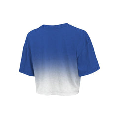 Philadelphia 76ers Majestic Threads Women's Repeat Dip-Dye Cropped T-Shirt Royal/White - NBA