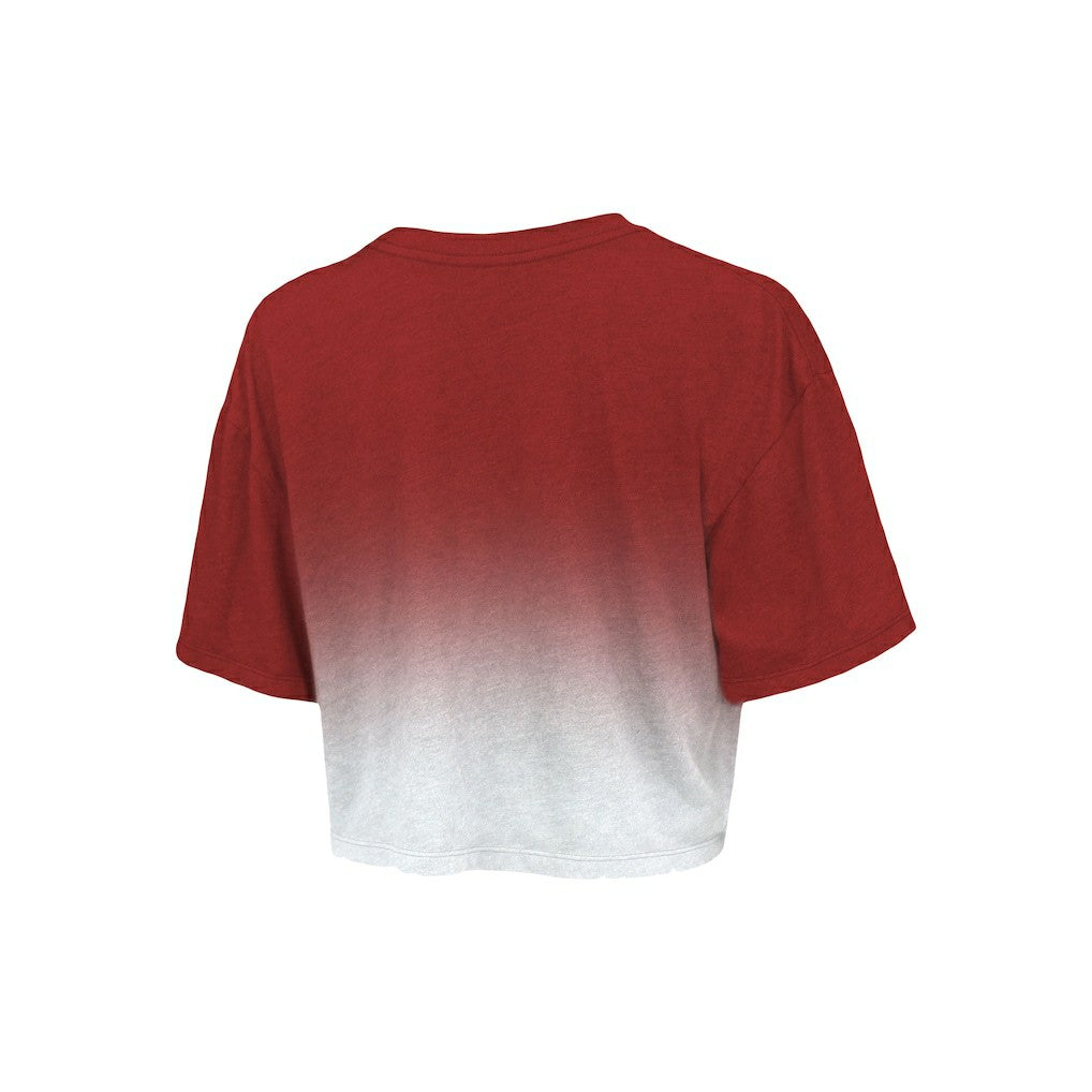 Chicago Bulls Majestic Threads Women's Repeat Dip-Dye Cropped T-Shirt Red/White - NBA