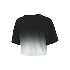 Brooklyn Nets Majestic Threads Women's Repeat Dip-Dye Cropped T-Shirt Black/White - NBA