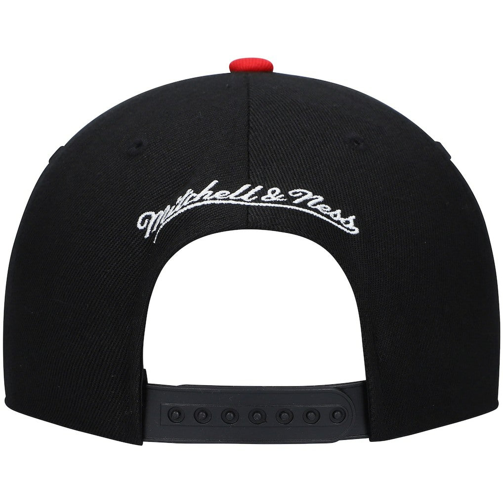 Philadelphia 76ers Hardwood Classics Low Big Face Snapback Hat Black/Red - NBA