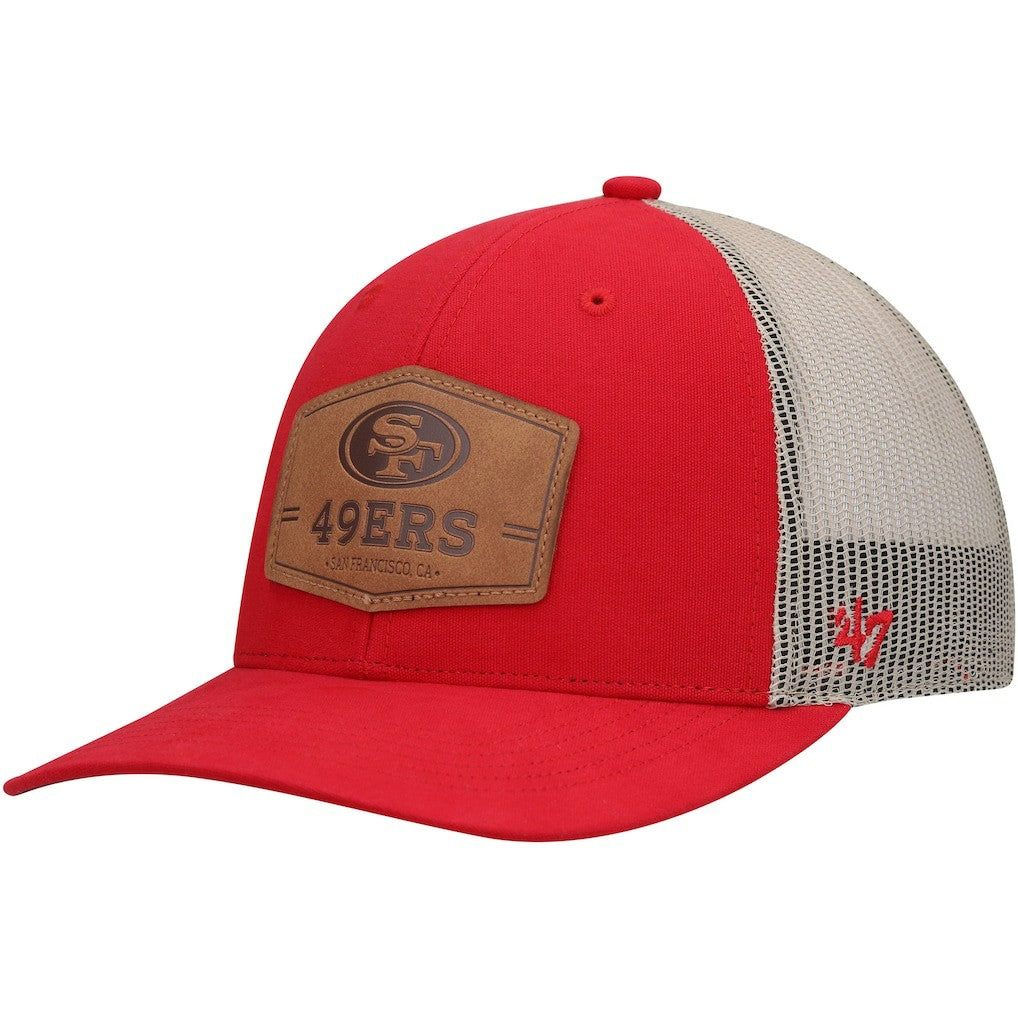 San Francisco 49ers '47 Rawhide Trucker Adjustable Hat Scarlet/Natural | 47 brand