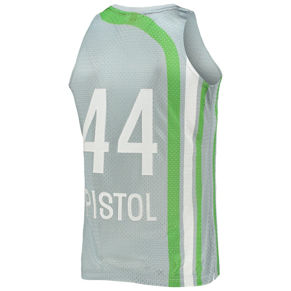 Pete Maravich Atlanta Hawks 75th Anniversary 1971/72 Hardwood Classics Swingman Jersey Silver - NBA