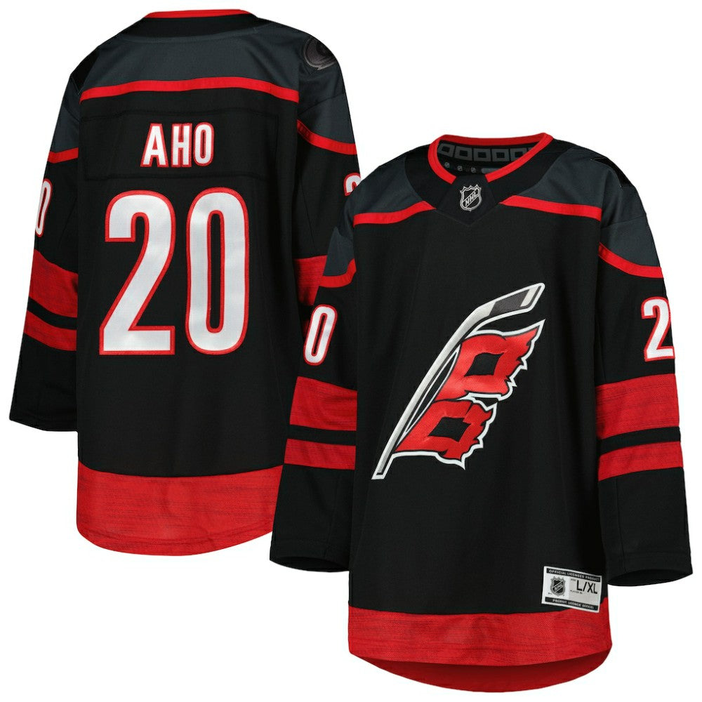 Sebastian Aho Carolina Hurricanes Youth Home Premier Player Jersey - Black - NHL
