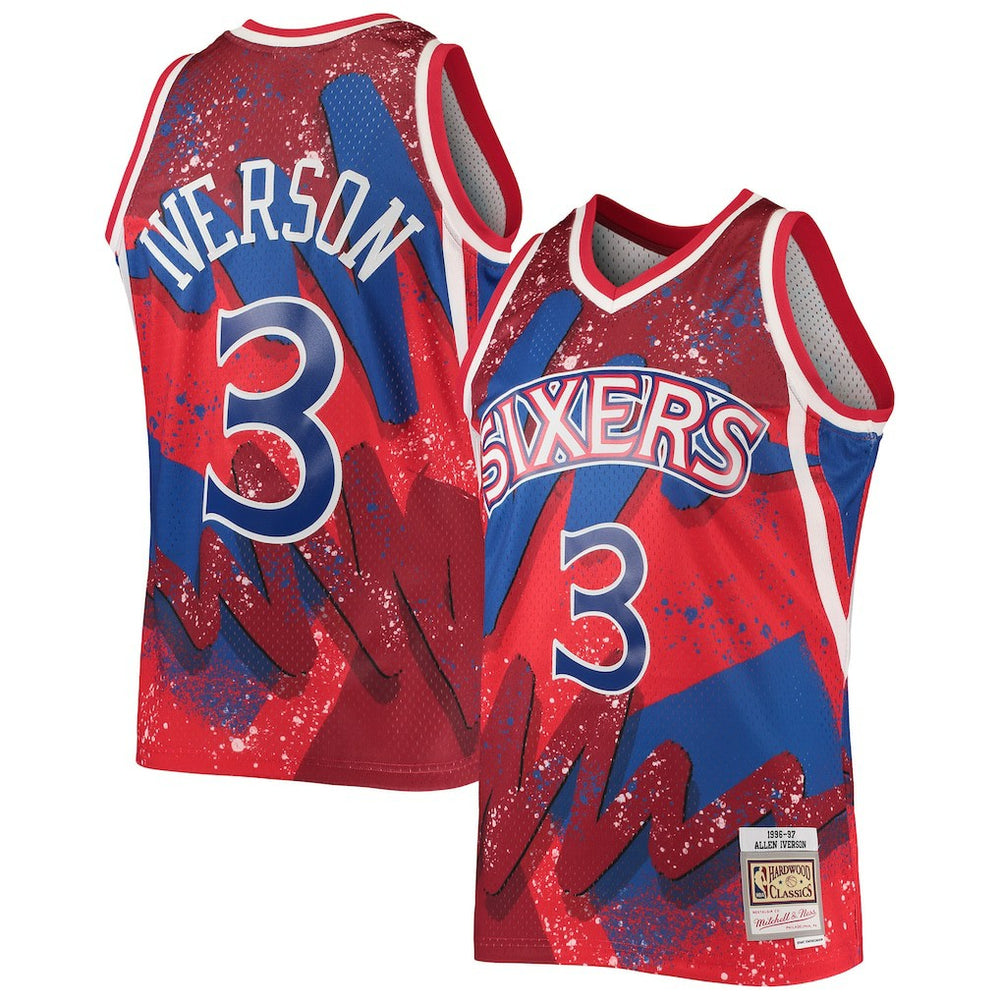 Allen Iverson Philadelphia 76ers Hardwood Classics 1996/97 Hyper Hoops Swingman Jersey Red - NBA