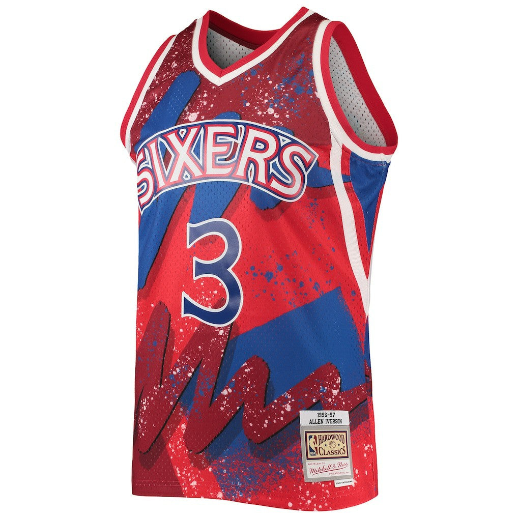 Allen Iverson Philadelphia 76ers Hardwood Classics 1996/97 Hyper Hoops Swingman Jersey Red - NBA