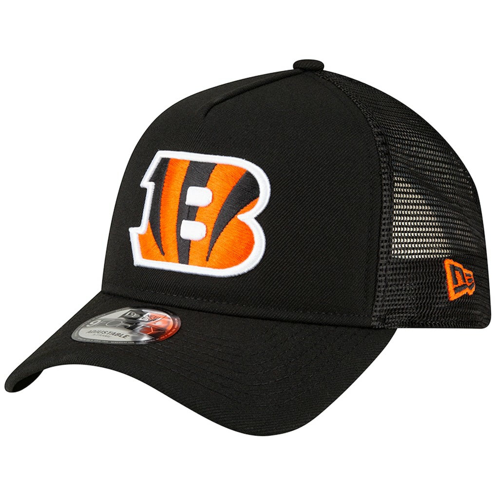 Cincinnati Bengals New Era A-Frame Trucker 9FORTY Adjustable Hat Black | NFL
