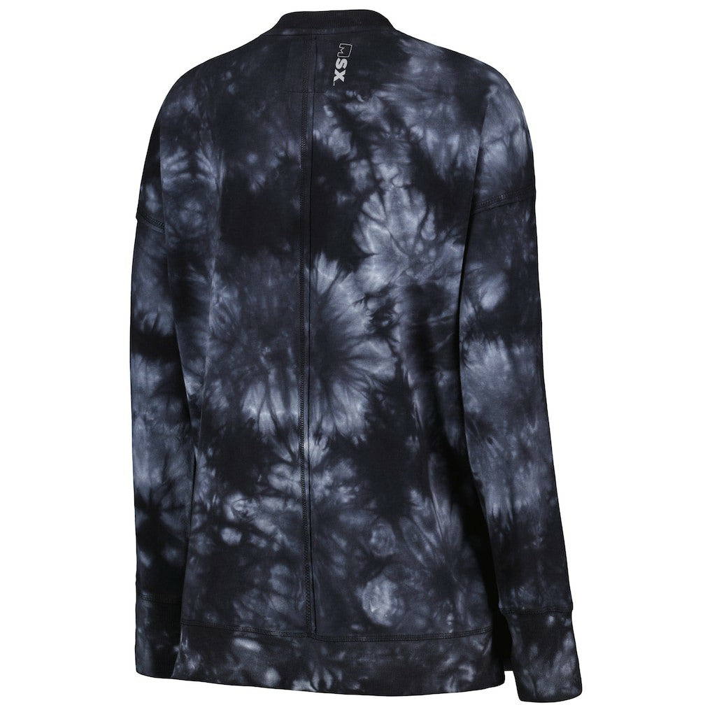 Las Vegas Raiders MSX by Michael Strahan Women's Bailey Tie-Dye Pullover Sweatshirt Black | NFL