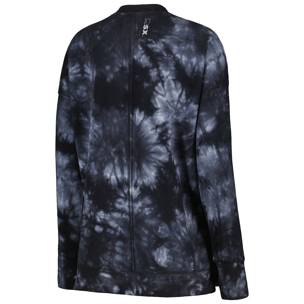 Las Vegas Raiders MSX by Michael Strahan Women's Bailey Tie-Dye Pullover Sweatshirt Black | NFL
