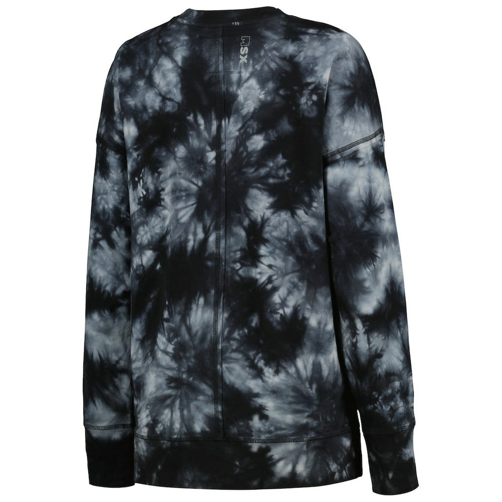 Cleveland Browns MSX by Michael Strahan Women's Bailey Tie-Dye Tri-Blend Pullover Sweatshirt Black | NFL
