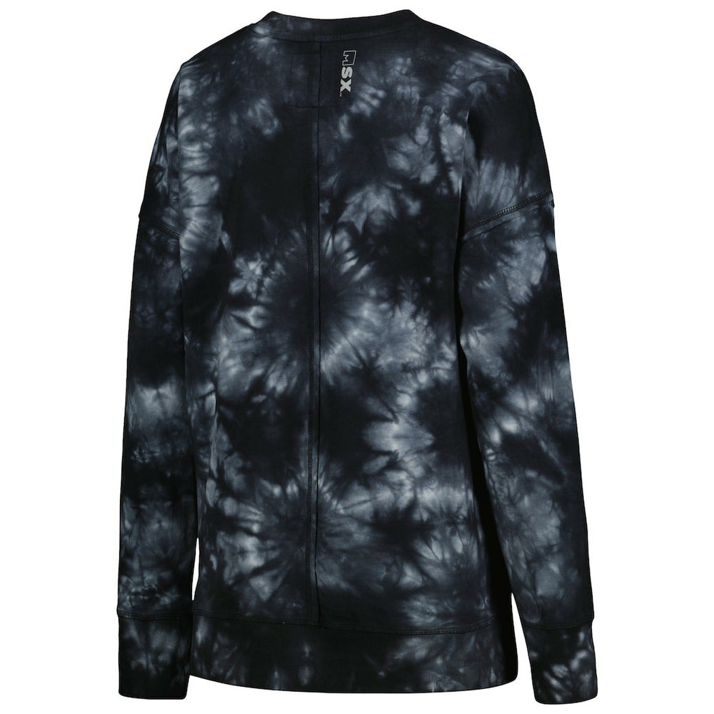 Green Bay Packers MSX by Michael Strahan Women's Bailey Tie-Dye Tri-Blend Pullover Sweatshirt Black | NFL