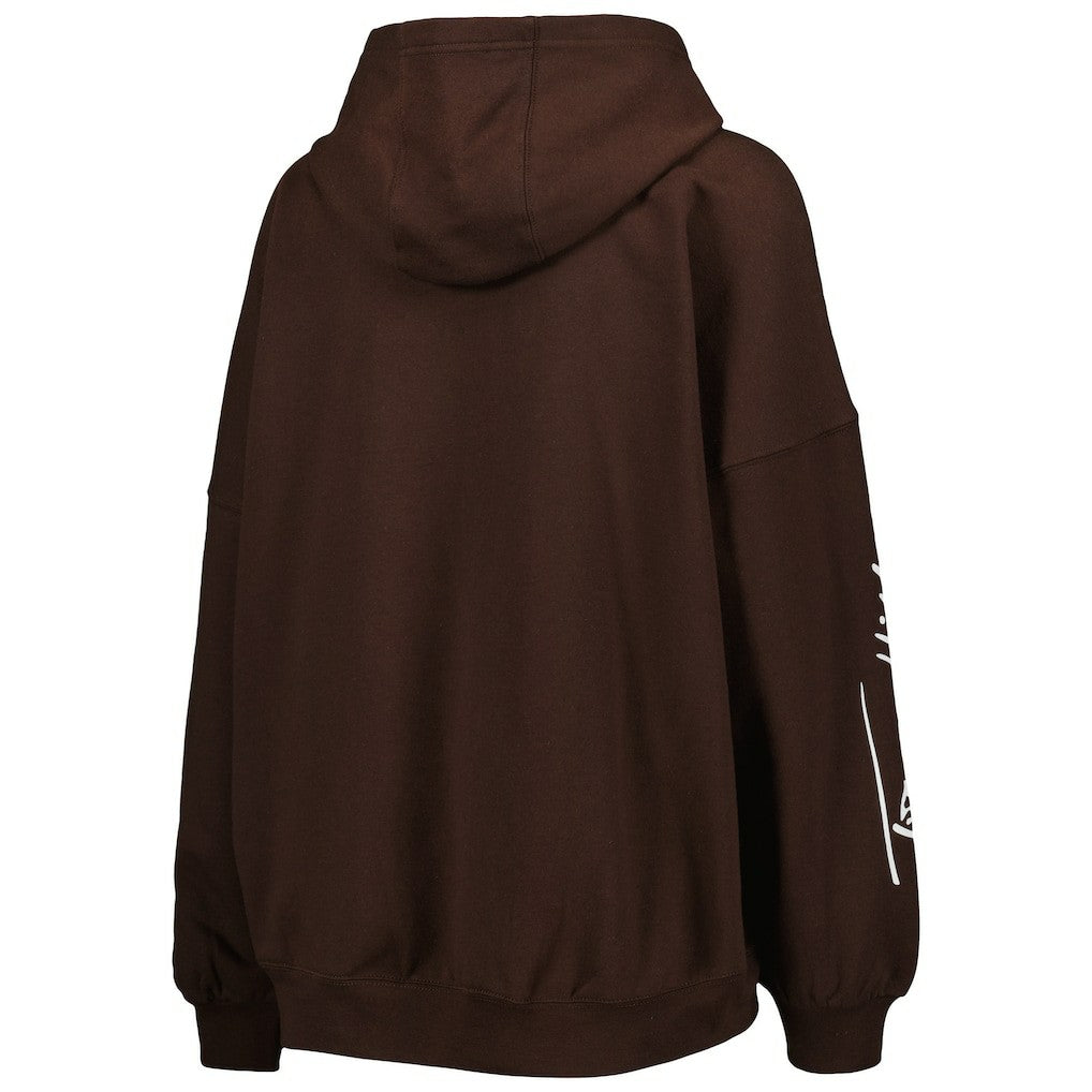 Cleveland Browns Tommy Hilfiger Women's Becca Drop Shoulder Pullover Hoodie Brown | NFL