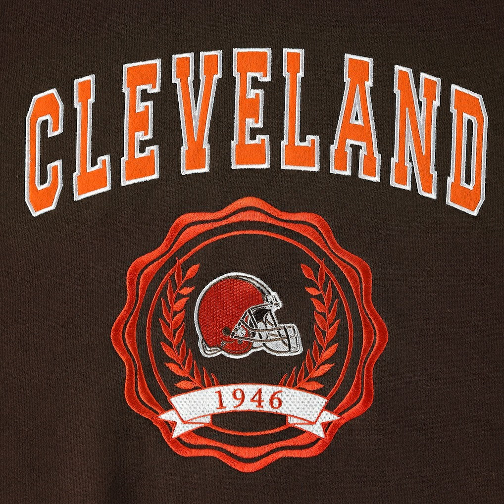 Cleveland Browns Tommy Hilfiger Women's Becca Drop Shoulder Pullover Hoodie Brown | NFL
