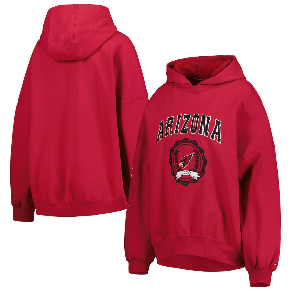 Arizona Cardinals Tommy Hilfiger Women's Becca Drop Shoulder Pullover Hoodie Cardinal | NFL