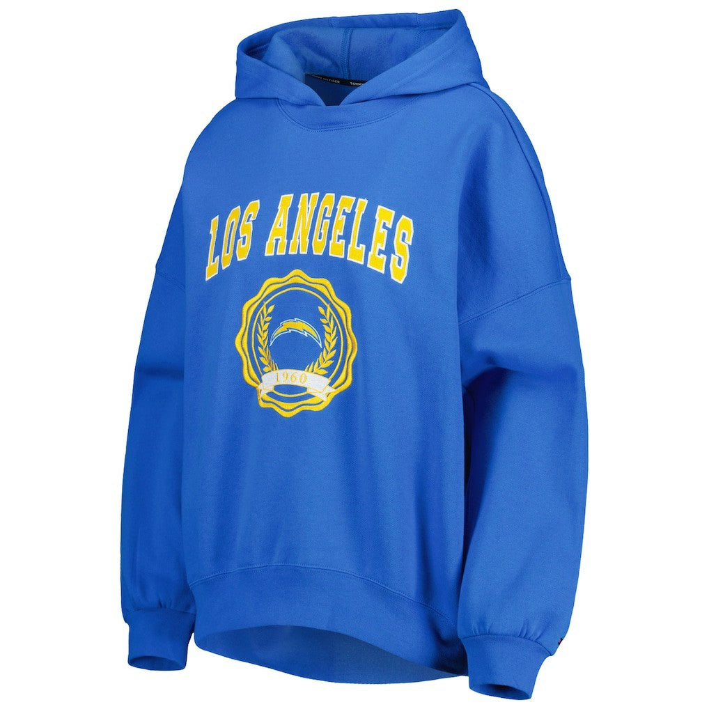 Los Angeles Chargers Tommy Hilfiger Women's Becca Drop Shoulder Pullover Hoodie Powder Blue | NFL
