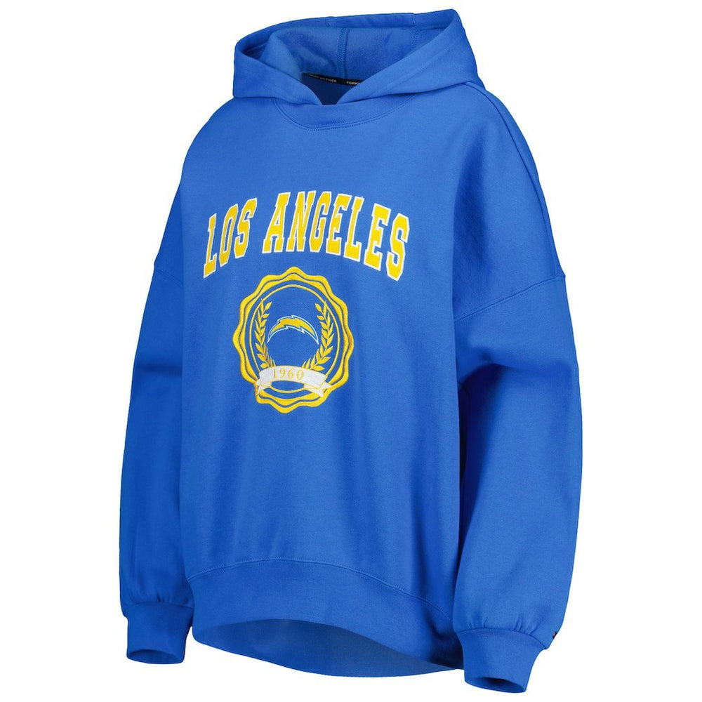 Los Angeles Chargers Tommy Hilfiger Women's Becca Drop Shoulder Pullover Hoodie Powder Blue | NFL