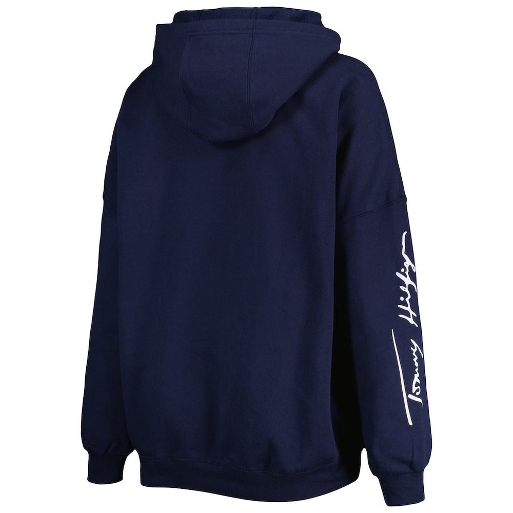 New England Patriots Tommy Hilfiger Women's Becca Drop Shoulder Pullover Hoodie Navy | NFL