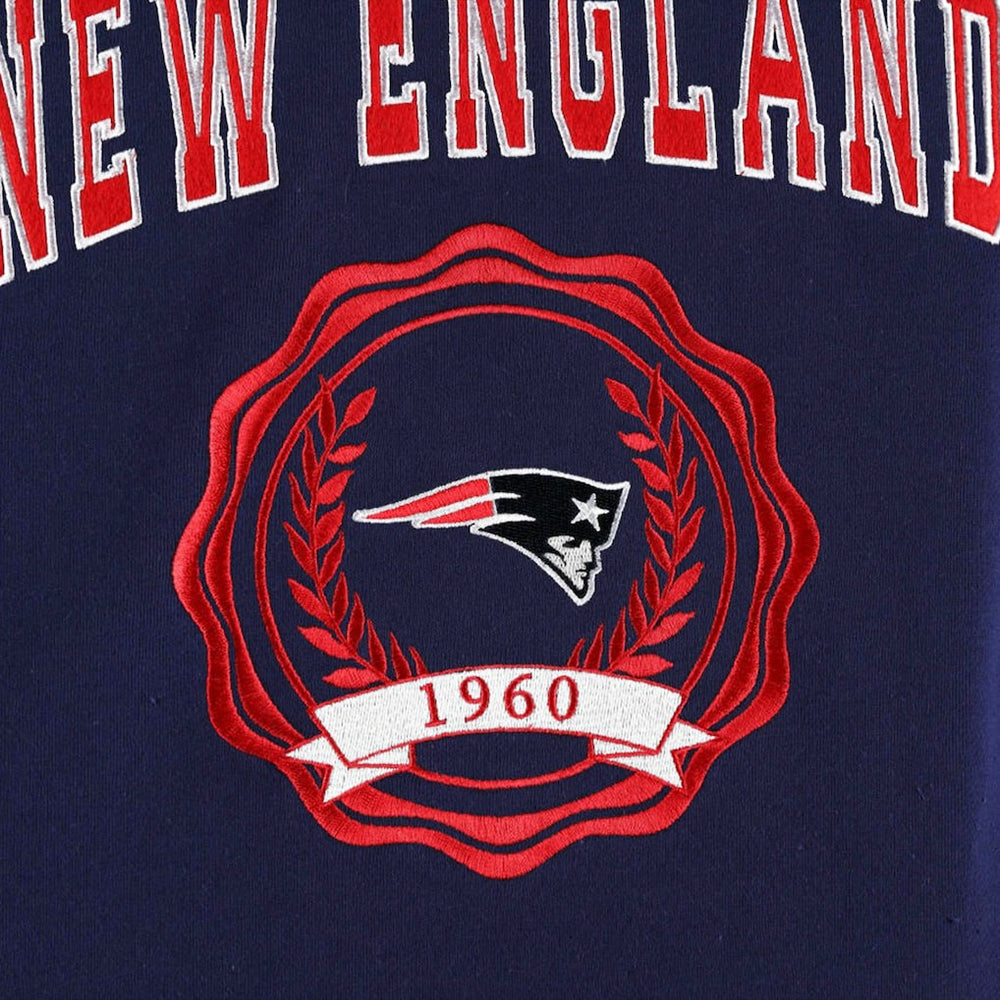 New England Patriots Tommy Hilfiger Women's Becca Drop Shoulder Pullover Hoodie Navy | NFL