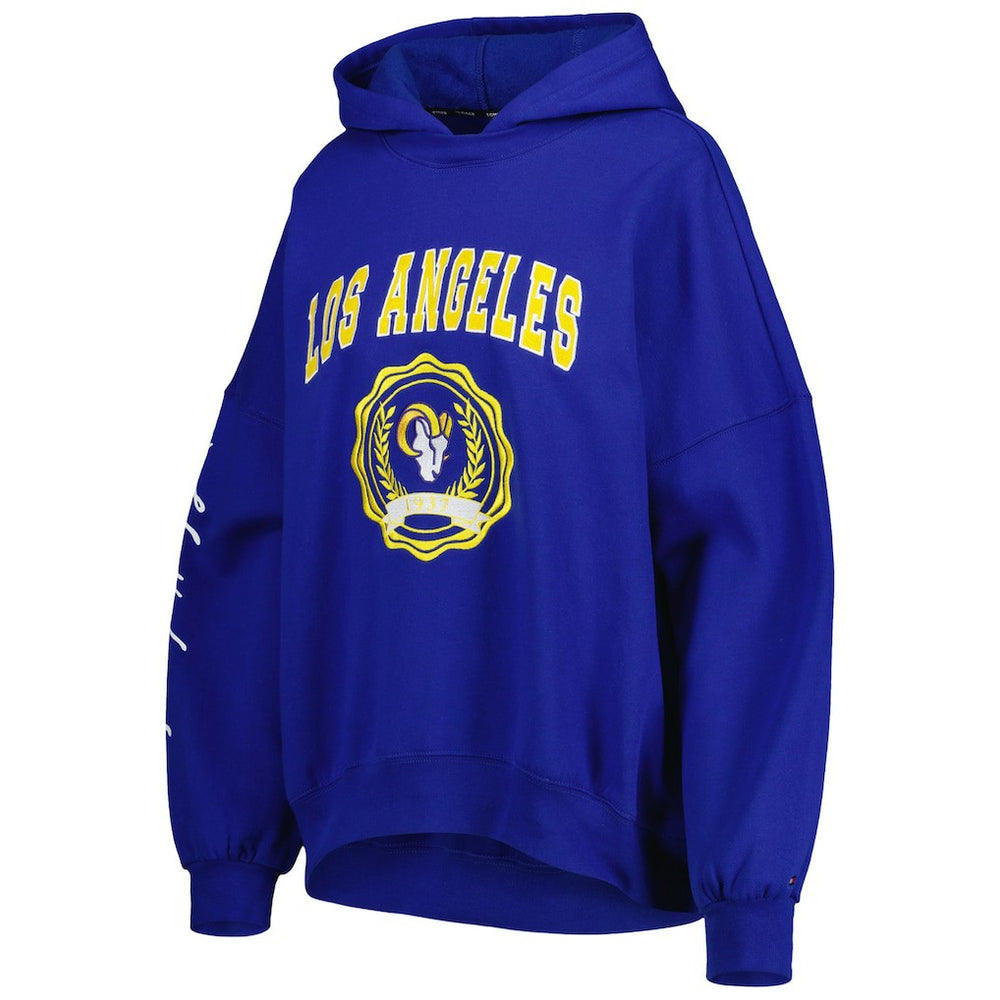 Los Angeles Rams Tommy Hilfiger Women's Becca Drop Shoulder Pullover Hoodie Royal | NFL